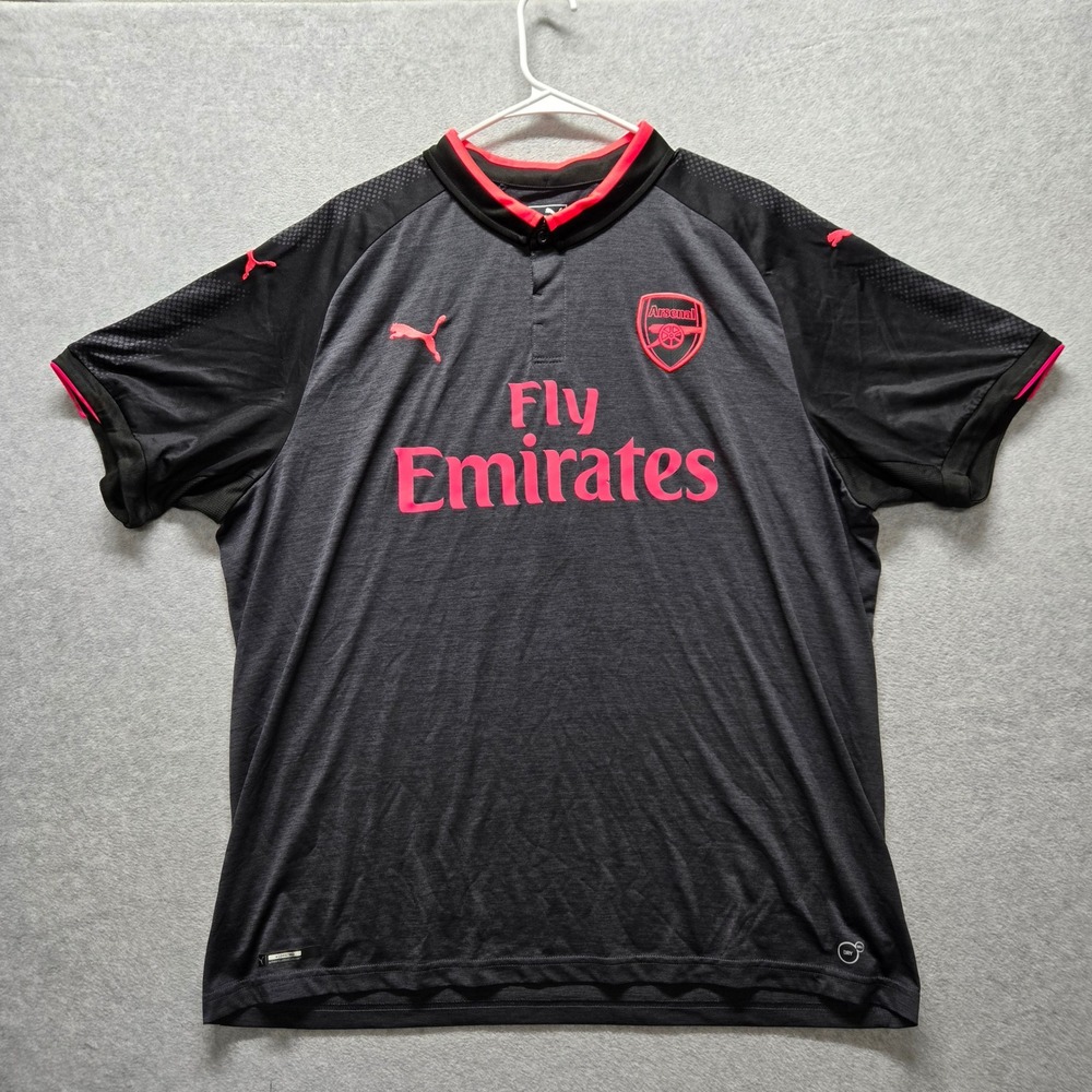 Puma Arsenal FC 2017-18 Third Jersey Milan 4 Grey Pink Soccer Shirt Mens XXL